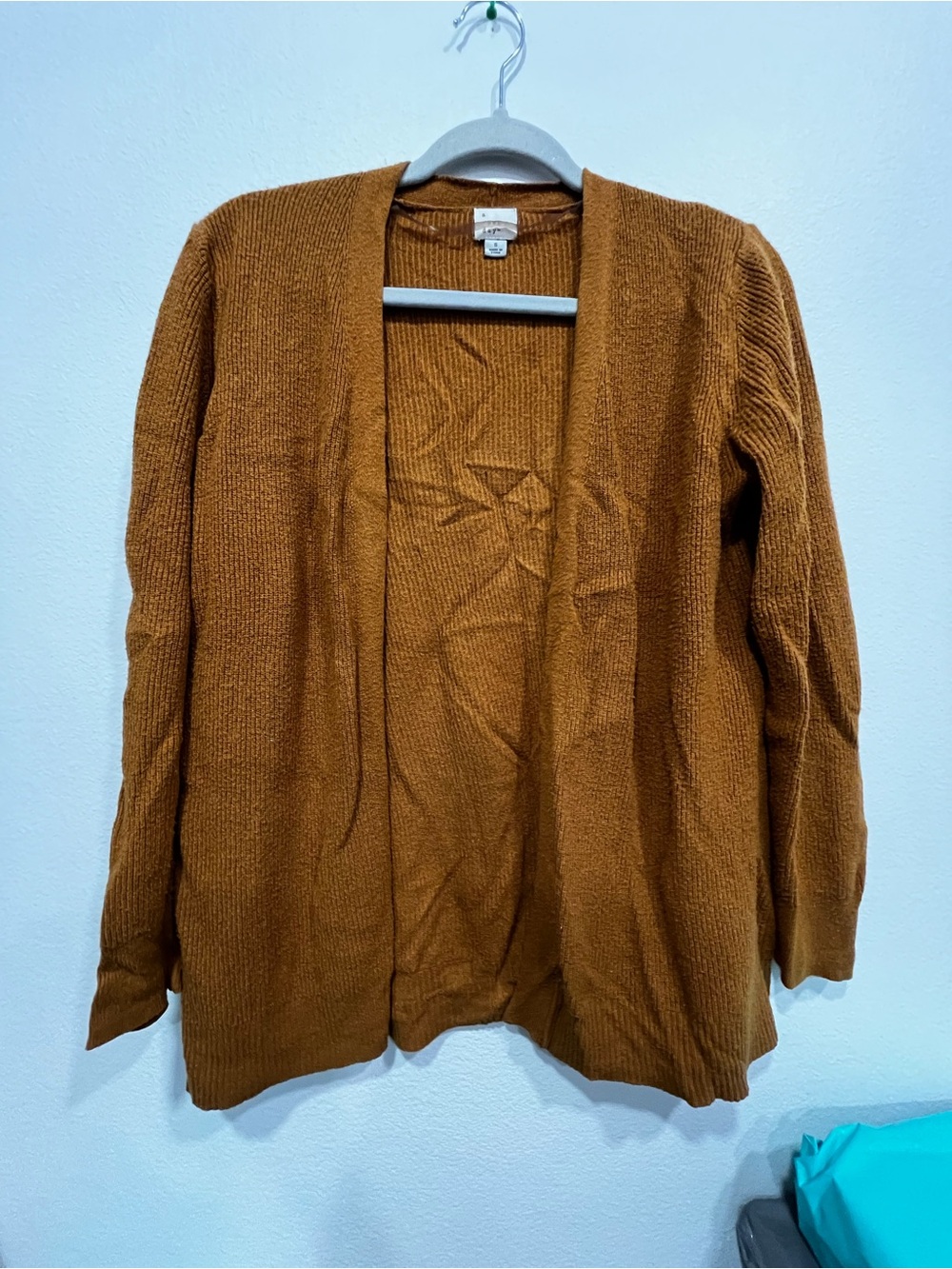 a new day Open-Front Cardigan Sweater in Rust Brown